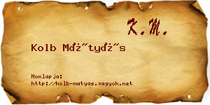 Kolb Mátyás névjegykártya