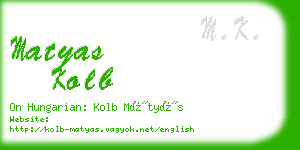 matyas kolb business card